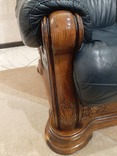 Кресло дуб кожа бронза ящик Европа, фото №5