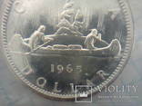 1 доллар Канада 1965 г.в. Серебро.В запайке.Prooflike/UNC, фото №7
