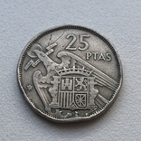 25 pesetas (песет) Spain 1957 (*58), фото №2