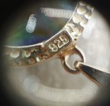 Цепочка с кулоном абалон перламутр серебро 925, photo number 5