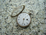 Часы карманные шпиндельные начало XIX века серебро позолота, фото №3