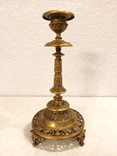 Бронзовый старинный, коллекционный подсвечник - бронза, латунь., фото №2