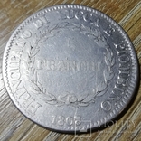 Лукка и Пьомбино 5 франчи 1808 г., фото №3