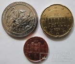 25 центов США 2017г., 20 евроцентов 2002 г., 1 евроцент 2014, фото №3