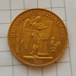 Франция, 20 франков 1896г., золото 6,45г., фото №8