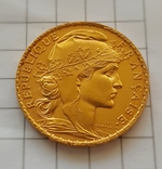 Франция, 20 франков 1912г., золото 6,45 грамм, photo number 2