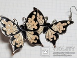 Серьги бабочки эмаль, фото №7