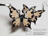 Серьги бабочки эмаль, фото №8