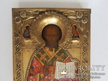 Икона Святого Николая Чудотворца в кованном окладе, фото №11