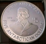 5 Доларів  2011 року - 100 років відкриття Антарктиди/посрібнення 999/, фото №2