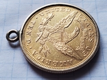 США,Америка,10 долларов 1893 года в оправе,золото 900., фото №9