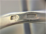 Кольцо перстень серебро СССР 925 проба 2,71 грамма 18 размер, фото №9