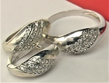 Набор кольцо перстень и серьги серебро 925 проба 4,25 грамма 16,5 размер, фото №4