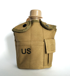 Туристическая, армейская фляга с котелком в чехле US Tactical (койот), фото №3