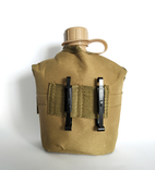 Туристическая, армейская фляга с котелком в чехле US Tactical (койот), фото №4
