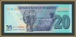 Зимбабве 20 долларов 2020 P-104 (104a) UNC, фото №3
