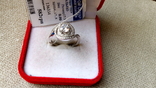 Кольцо серебро 925, позолота, вставки цирконы., photo number 4