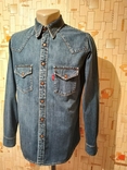 Рубашка джинсовая номерная LEVI*S Бельгия коттон p-p L(состояние!), фото №3