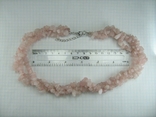 Ожерелье в 3 нити Розовый Кварц Драгоценный Камень длина регулируется 49-54 см 046, фото №3
