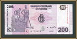 Конго ДР 200 франков 2007 P-99 (99Aa) UNC, фото №2