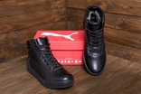 Мужские зимние кожаные кроссовки Puma SUEDE Black leather W P9 ч. бот, фото №3