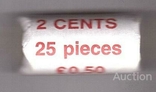 Cyprus Кипр - 25 шт х 2 Cents 2004 UNC roll, фото №2