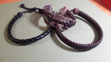 Плетенные браслеты оберег кожа 2 новых + 1 шт, регулируемый размер, фото №2