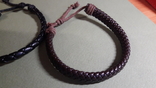 Плетенные браслеты оберег кожа 2 новых + 1 шт, регулируемый размер, фото №3