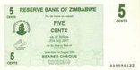Зимбабве 5 центов 2006 г UNC, фото №2