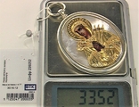 Икона сувенир Семистрельная Мария Богородица серебро 925 проба 33,50 грамма позолота, фото №8