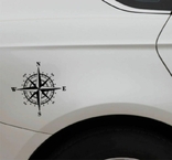 Наклейка на авто "Роза ветров" Черная 16х16 см, фото №3