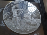 Америка 2 доллара 2020 тираж 400 штук 2 унц Корабль Парусник футляр сертификат серебро, фото №3