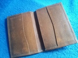 Старая обложка-бумажник периода СССР натуральная кожа 15Х10см, фото №8
