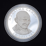 10 Долларов 2002 Махатма Ганди, Либерия, фото №2