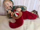 Кукла мальчик эльф с сапожком подарков, фото №2