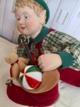 Кукла мальчик эльф с сапожком подарков, фото №4