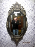 Настенное зеркало барокко дерево грунт 105 cm x 57 cm винтаж, фото №3