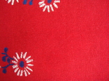 Винтажная скатерть красная, ручная роспись по трафарету, фото №6