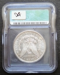 Доллар США 1880 S Морган слаб ICG "MS-63 ", фото №3