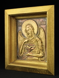 Икона. Образ. Деисус. Чеканка в деревянной раме 175х153 мм., фото №4