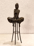 Бронзовая статуэтка " Девушка на стуле "- бронза, латунь., фото №10