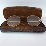 Старинные  очки в позолоченной оправе, в футляре. Европа., фото №3