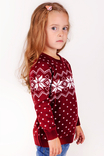 В'язаний светр для дівчинки різдвяний "Зірка Алатир"/red (103), фото №3