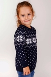 В'язаний светр для дівчинки різдвяний "Зірка Алатир"/blue (104), фото №3