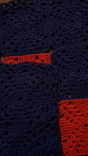 Скатерть ( коврик) вязанная фиолетовое с малиновым. 62/62 см, фото №5