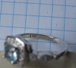 Комплект серебряный с натуральным голубым топазом и кубическим цирконием, дизайн Pandora, фото №6