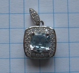Комплект серебряный с натуральным голубым топазом и кубическим цирконием, дизайн Pandora, фото №7