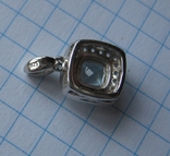 Комплект серебряный с натуральным голубым топазом и кубическим цирконием, дизайн Pandora, numer zdjęcia 8