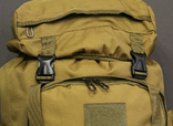 Тактический туристический рюкзак с системой M.O.L.L.E на 70л. (Койот), фото №8