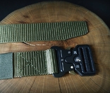 Тактический брючной ремень с пряжкой tactical black (810-olive), фото №3